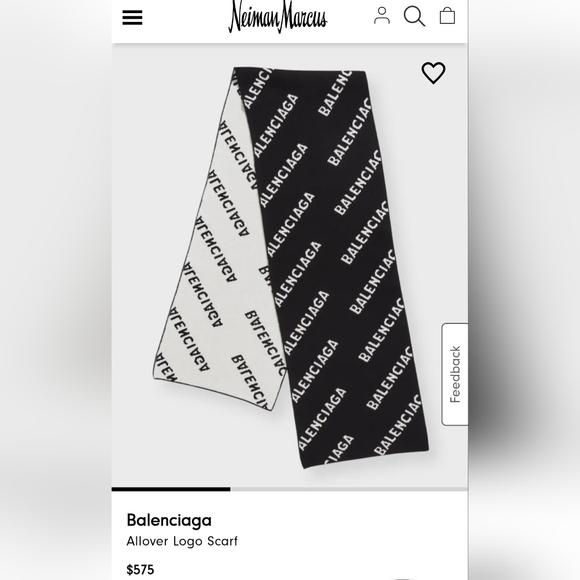 Balenciaga Monochrome Logo Scarf - Picture 8 of 9